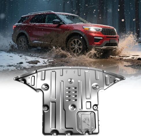 Alloy Steel Front Skid Plate Fit for Ford Explorer 2020 2021 2022 2023 2024 Engine Splash Shield Heavy Duty, Impact Resistant Engine Guard Cover for Explorer Underbody Guard Plate w/Screw Hardware in Saudi Arabia