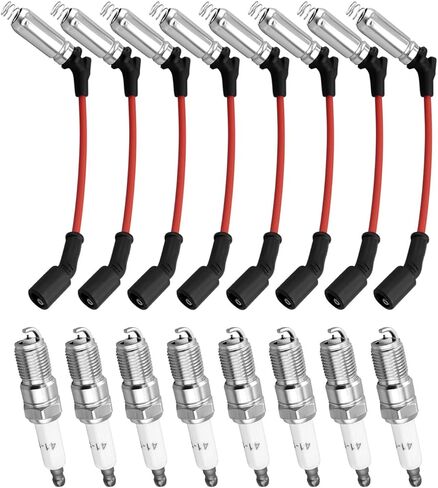 8Pcs 41-110 Iridium Spark Plug & M8-48322 Spark Plug Wire Fit for GMC Savana Sierra Canyon Yukon Chevy Silverado Colorado Corvette Express Avalanche Tahoe Caprice 2007-2014 in Kuwait