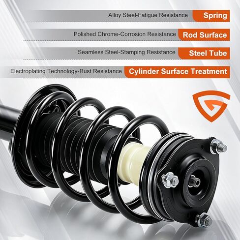 دعامات أمامية وخلفية كاملة متوافقة مع [سيدان] Honda Civic 2006-2011 وAcura CSX 2006-2011 - 4x استبدال ممتص الصدمات مع مجموعة زنبركية ملفوفة # 172286، 172287 in Kuwait