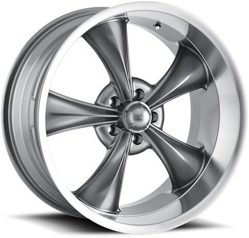 18x8.0 Ridler Wheels 695 Wheel 0mm Acorn Lug Type 5x114.3 GREY/MACHINED LIP GREY/MACHINED LIP in Saudi Arabia