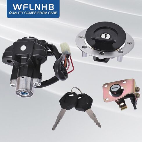 WFLNHB Ignition Switch Fuel Cap Cover Key Lock Kit Replacement for Suzuki GSX600 GSX750 1998-2006 in Kuwait