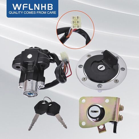 WFLNHB Ignition Switch Fuel Cap Cover Key Lock Kit Replacement for Suzuki GSX600 GSX750 1998-2006 in Kuwait