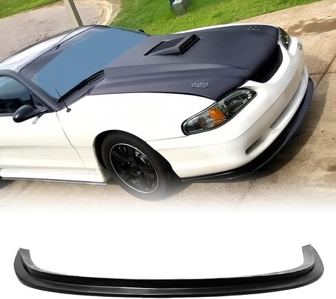 Front Bumper Lip Chin Spoiler, Compatible with 1994-1998 Ford Mustang, MDA Cobra Style Flexible Polyurethane(PU) Front Lower Splitter Protector, Unpainted Black in Kuwait