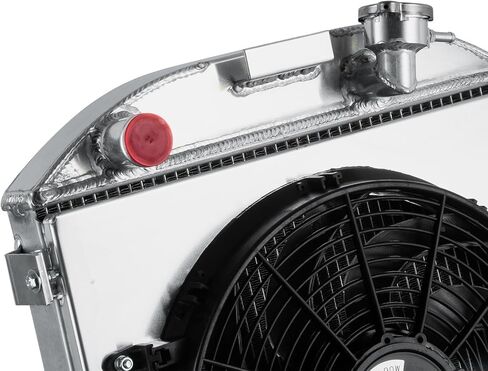 Automotive Replacement Engine Radiators 4 Row Radiator + Shroud Fan For Ford HI BOY Hot Rod Chopped Chevy V8 Engine 1930 1931 1932 Aluminum Radiator Fan in Saudi Arabia