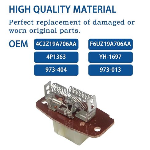 4C2Z-19A706-AA HVAC Blower Motor Resistor Fit for 1997-2014 Excursion E-150 E-250 E-350 E-450 E-550 F-250 F-350 F-450 F-550 F-650 F-750 Super Duty F53. Replaces# 973-013, 4P1363 in Kuwait