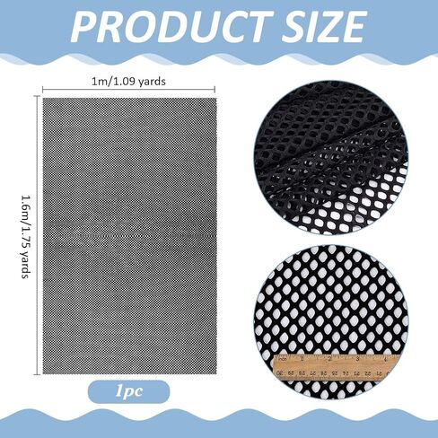 PH PandaHall 63x39 Inch Black Mesh Fabric 2-Way Stretch Netting Fabric by The Yard Big Hole Diamond Mesh Fabrics Slightly Spandex Fabrics for Sewing Costume Dresses DIY Crafts Home Decor in Kuwait