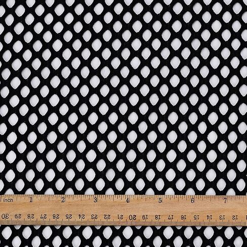 PH PandaHall 63x39 Inch Black Mesh Fabric 2-Way Stretch Netting Fabric by The Yard Big Hole Diamond Mesh Fabrics Slightly Spandex Fabrics for Sewing Costume Dresses DIY Crafts Home Decor in Kuwait