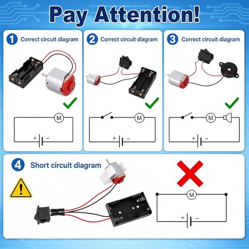 Soulchen 8 Set Dc Motors Kit, Mini Electric Hobby Motor 3v-12v 25000 RPM Rectangular Mini Electric Motor with Light Bulbs Propellers Plastic Gears Etc DIY Science Project Kit for DIY Science Projects in Kuwait