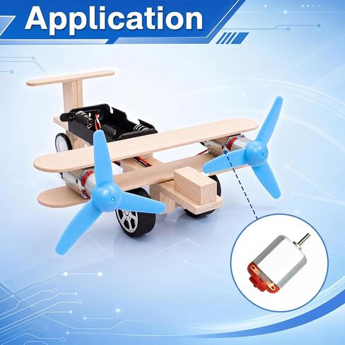 Soulchen 8 Set Dc Motors Kit, Mini Electric Hobby Motor 3v-12v 25000 RPM Rectangular Mini Electric Motor with Light Bulbs Propellers Plastic Gears Etc DIY Science Project Kit for DIY Science Projects in Kuwait