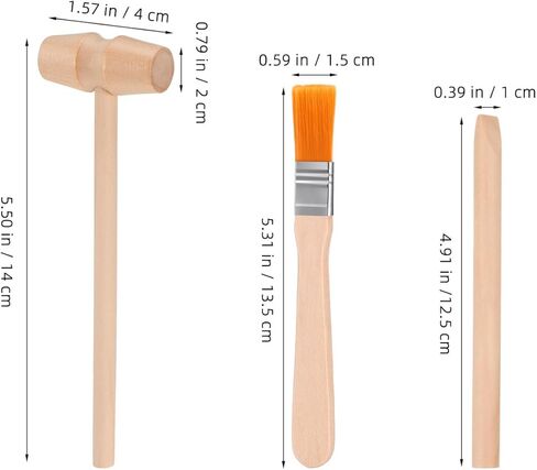 DOITOOL 9 Pcs Wooden Excavation Tools for Kids, Dinosaur Dig Kit with Mini Hammer Chisel Brush Scraper, Stem Science Gemstone Toys in Kuwait