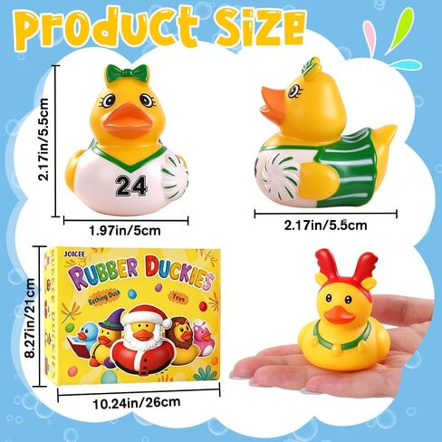 JOICEE 24 Pcs Rubber Ducks, Variety Rubber Ducks Assorted Toddler Baby Bath Floater Duckies Jeep Ducks Toys for Kids Boys Girls Summer Pool Toys Birthday Party Favors in Saudi Arabia