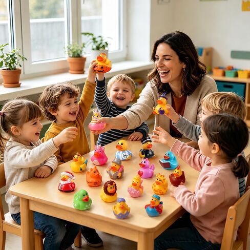JOICEE 24 Pcs Rubber Ducks, Variety Rubber Ducks Assorted Toddler Baby Bath Floater Duckies Jeep Ducks Toys for Kids Boys Girls Summer Pool Toys Birthday Party Favors in Saudi Arabia