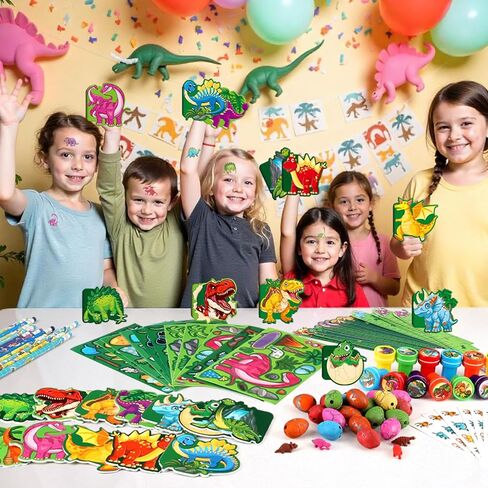 BenLouis 192Pcs Dinosaur Party Favors Dino Theme School Stationery Set Bulk for Kids Jurassic Birthday Party Goodie Bag Stuffers Classroom Gifts Rewards Pinata Filler in Kuwait