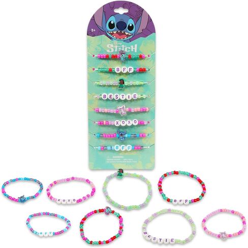 Disney Stitch Birthday Party Favor Bracelets for Kids - Bundle with 16 Stretchy Friendship Bracelets for Girls Plus Stickers, More | Lilo and Stitch Birthday Party Supplies Goodie Bag Fillers in Kuwait