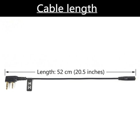Universal Ham Radio Earpiece Adapter Cable, 2 Pin K Type to 3.5mm Female Headset Line Compatible with UV-5R Kenwood Retevis Quangsheng UV-K5 UV-K6 Walkie-Talkie in Saudi Arabia