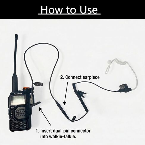 Universal Ham Radio Earpiece Adapter Cable, 2 Pin K Type to 3.5mm Female Headset Line Compatible with UV-5R Kenwood Retevis Quangsheng UV-K5 UV-K6 Walkie-Talkie in Saudi Arabia