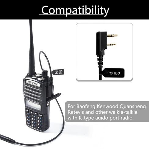 Universal Ham Radio Earpiece Adapter Cable, 2 Pin K Type to 3.5mm Female Headset Line Compatible with UV-5R Kenwood Retevis Quangsheng UV-K5 UV-K6 Walkie-Talkie in Saudi Arabia