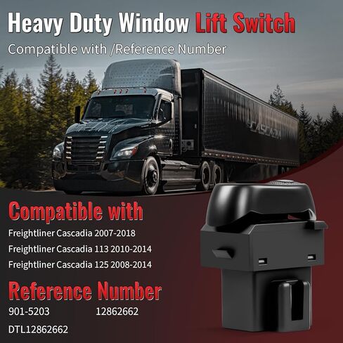 2Pcs Heavy Duty Window Switch Compatible with Freightliner Cascadia 2007-2018 Driver and Passenger Side Window Control Switch Replace 901-5203 12862662 DTL12862662 in Kuwait