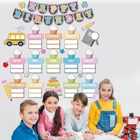 Classroom Composition Birthday Bulletin Board Set Composition Notebook Name Tags and Cutouts First Day of School Wall Door Display Classroom Craft for Teacher Supplies in Saudi Arabia