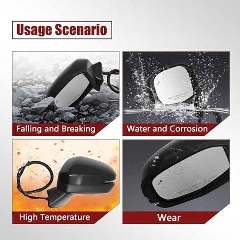 76258-3W0-A41 8 Pins Left Driver Side Door Mirror Assembly fits for Honda HR-V EX-L/LX/SPORT 2023-2025 W/Blind Spot Heated Turn Signal Light 76258-3W0-A43 (Driver Side Door Mirror) in Saudi Arabia