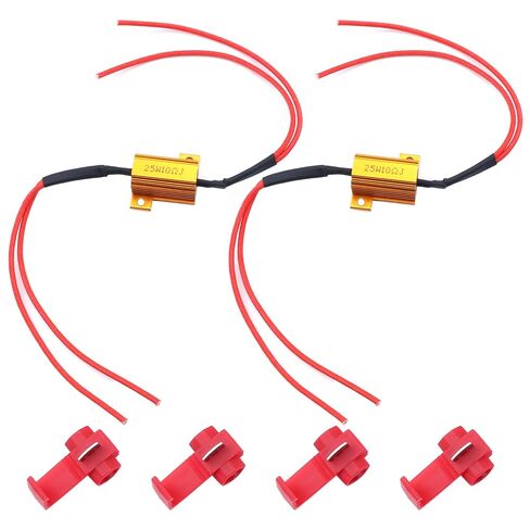 2Pcs 25W 10ohm Load Resistors Fix LED Bulb Fast Hyper Flash Turn Signal Blink Error Code Warning Cancellor, WuJuntool in Kuwait