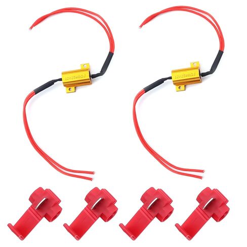 2Pcs 25W 8ohm Load Resistors Fix LED Bulb Fast Hyper Flash Turn Signal Blink Error Code Warning Cancellor, with T Clamp, WuJuntool in Kuwait