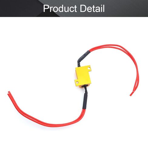 6 قطعة 25 واط 8ohm تحميل المقاومات إصلاح LED لمبة سريعة فرط فلاش بدوره إشارة وميض رمز الخطأ تحذير إلغاء ، مع T المشبك ، WuJuntool in Kuwait