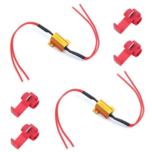 2 قطعة 25 واط 6ohm تحميل المقاومات إصلاح LED لمبة سريعة فرط فلاش بدوره إشارة وميض رمز الخطأ تحذير إلغاء ، مع T المشبك ، WuJuntool in Kuwait