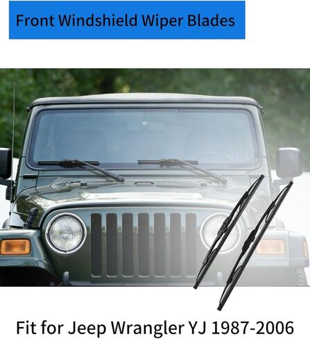 2Pcs Wiper Blade Set Fit for Jeep Wrangler YJ 1987-2006, Pair of Front Windshield Wiper Blades Replace 83505425 19712.01 in Saudi Arabia