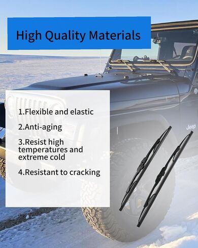 2Pcs Wiper Blade Set Fit for Jeep Wrangler YJ 1987-2006, Pair of Front Windshield Wiper Blades Replace 83505425 19712.01 in Saudi Arabia