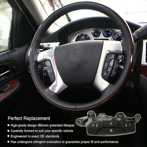 Steering Wheel Cruise Control Switch D1957E Fit for Chevy 2007-2013 Silverado Suburban Tahoe Avalanche GMC Sierra Yukon Denali 2008-2009 Cadillac Escalade, Replace 15819309 in Saudi Arabia