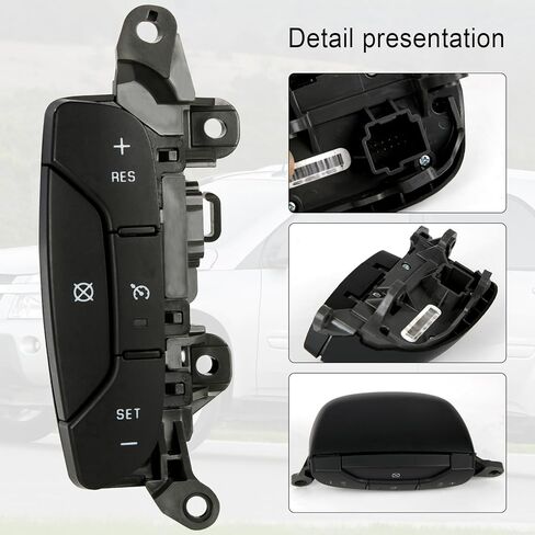 Steering Wheel Cruise Control Switch D1957E Fit for Chevy 2007-2013 Silverado Suburban Tahoe Avalanche GMC Sierra Yukon Denali 2008-2009 Cadillac Escalade, Replace 15819309 in Saudi Arabia