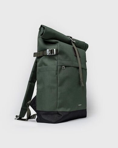 Sandqvist Men's Icon Medium Rolltop Backpack, Dawn Green With Dark Brown, One Size in Saudi Arabia