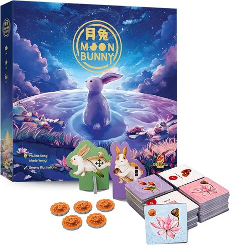 لعبة Moon Bunny Board لعبة استراتيجية مستوحاة من الفولكلور الآسيوي ووضع البلاط | 1–4 لاعبين، 30–60 دقيقة in Kuwait