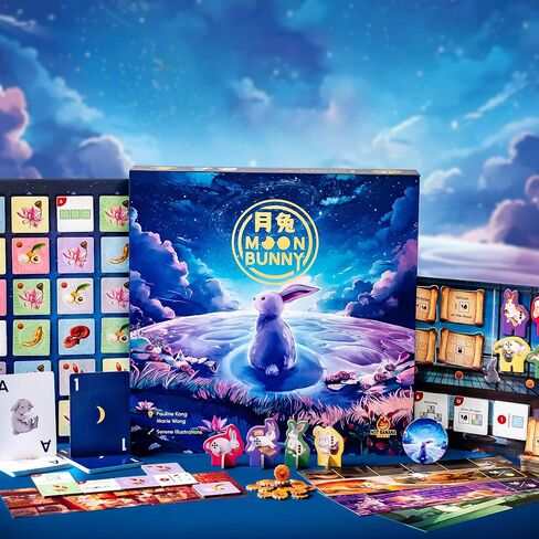 لعبة Moon Bunny Board لعبة استراتيجية مستوحاة من الفولكلور الآسيوي ووضع البلاط | 1–4 لاعبين، 30–60 دقيقة in Kuwait