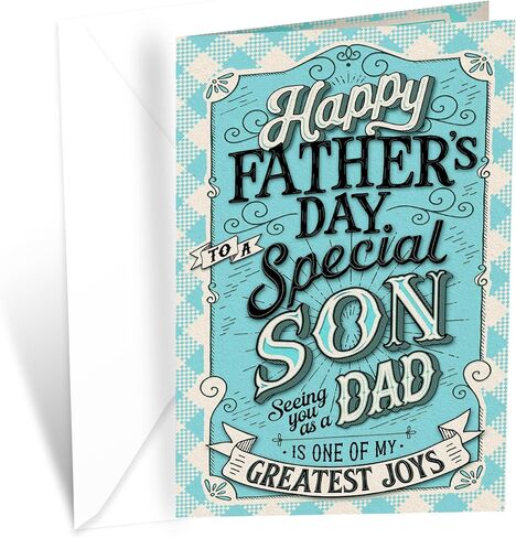 Prime Greetings Father's Day Card For Son, Made in America, Thick Card Stock with Premium Envelope Packaged in a Reusable Presentation Mailer, Eco-Friendly, 5in x 7.75in in Kuwait