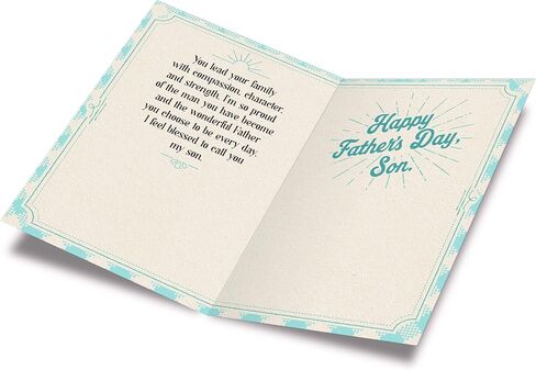 Prime Greetings Father's Day Card For Son, Made in America, Thick Card Stock with Premium Envelope Packaged in a Reusable Presentation Mailer, Eco-Friendly, 5in x 7.75in in Kuwait