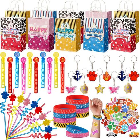 Vanblue 110 Pcs Dog Paw Party Favors Paw Print Birthday Decorations for Kids, Treasure Box Goodie Bag Fillers,Blue Puppy Party Supplies Pinata Stuffers,Classroom Rewards Prizes Gifts in Saudi Arabia