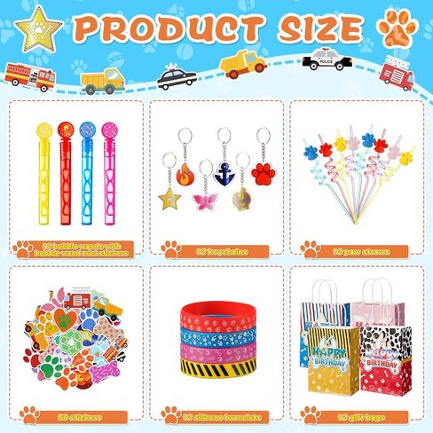 Vanblue 110 Pcs Dog Paw Party Favors Paw Print Birthday Decorations for Kids, Treasure Box Goodie Bag Fillers,Blue Puppy Party Supplies Pinata Stuffers,Classroom Rewards Prizes Gifts in Saudi Arabia