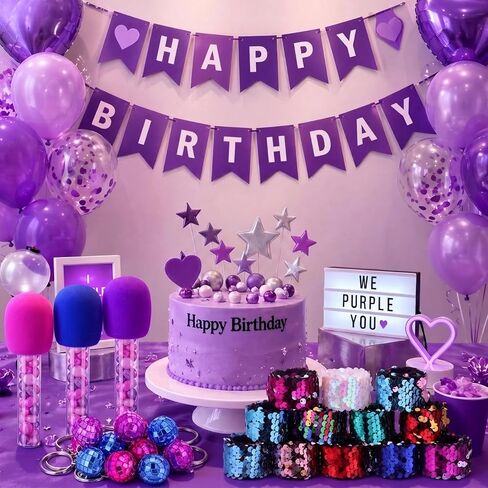 Outus 36 Pcs Kpop Party Favors Include 12 Sequin Slap Bracelets Mermaid Flip Wristband, 12 Microphone Candy Tubes, 12 Disco Ball Keychain Bulk for Star Karaoke Theme Birthday Party Decorations in Kuwait