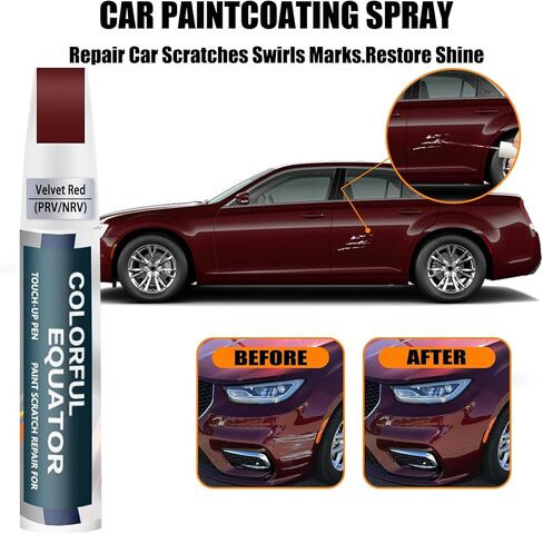 Car Touch up Paint(PRV/NRV Velvet Red) Compatible with Chrysler, Car Paint Pen Scratch Repair Two-In-One Touch Up Paint, Premium Car Scratch Remover for Deep Scratches in Saudi Arabia