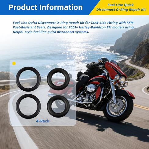 Fuel Line Quick Disconnect Viton O-Ring Repair Kit Compatible with Delphi Equipped Harley Davidson 2001+,for Fuel Line Quick Disconnect/Stop Leaks 2 Sets (4 O-Rings) in Saudi Arabia