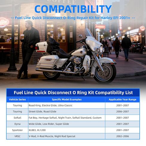 Fuel Line Quick Disconnect Viton O-Ring Repair Kit Compatible with Delphi Equipped Harley Davidson 2001+,for Fuel Line Quick Disconnect/Stop Leaks 2 Sets (4 O-Rings) in Saudi Arabia