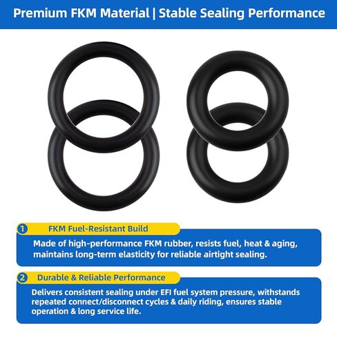 Fuel Line Quick Disconnect Viton O-Ring Repair Kit Compatible with Delphi Equipped Harley Davidson 2001+,for Fuel Line Quick Disconnect/Stop Leaks 2 Sets (4 O-Rings) in Saudi Arabia