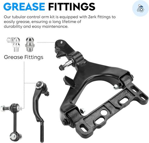 Front Lower & Upper Control Arm w/Ball Joint for Buick Rainier Chevy Trailblazer GMC Envoy Isuzu Ascender 04-07, SAAB 9-7X 05-07, Driver & Passenger Side, 10Pcs Suspension Kit K620467 K620468 K640294 in Kuwait