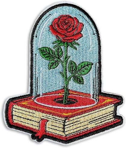 Romance Rose Flower Patch 3" Romance Reading Patches Bookish Iron On/Sew On Embroidery Patch for Caps, Backpacks, Jackets, Uniform DIY PVC Patches Gift for Her Girls 3 Inches in Kuwait