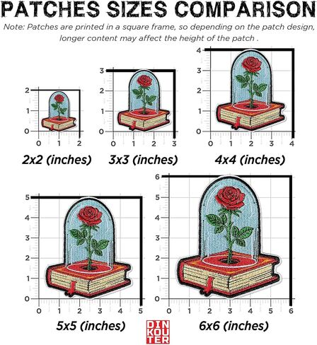 Romance Rose Flower Patch 3" Romance Reading Patches Bookish Iron On/Sew On Embroidery Patch for Caps, Backpacks, Jackets, Uniform DIY PVC Patches Gift for Her Girls 3 Inches in Kuwait