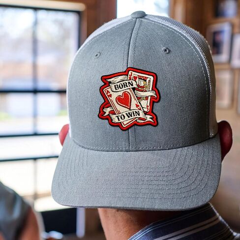 Born to Win Patch 3 Inch Ace of Hearts Playing Card Gambling Lucky Embroidered Patches Sew On Iron On for Backpack, Jacket, Hat, Jeans DIY Clothes Accessories Gift for Men Women in Kuwait