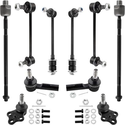 BOXI 10pcs Front Lower Ball Joints + Tie Rod Ends + Front & Rear Sway Bar End Links Fit for Infiniti QX4 1997-2003 / for Nissan Pathfinder 1996-2004 | K90662 K90659 K80435 ES3466 EV396 in Kuwait