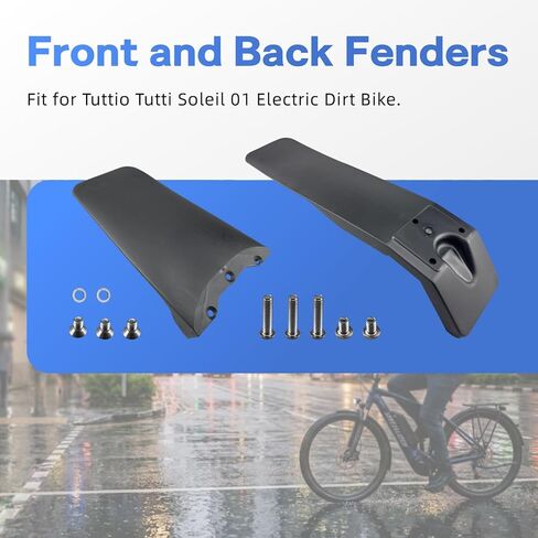 Front and Back Fenders Kit Fit for Tuttio Tutti Soleil 01 Electric Dirt Bike, Heavy-Duty ABS Mudguards with Mounting Hardware, Impact Resistant Splash Guard Matte Black 1 Pair in Saudi Arabia